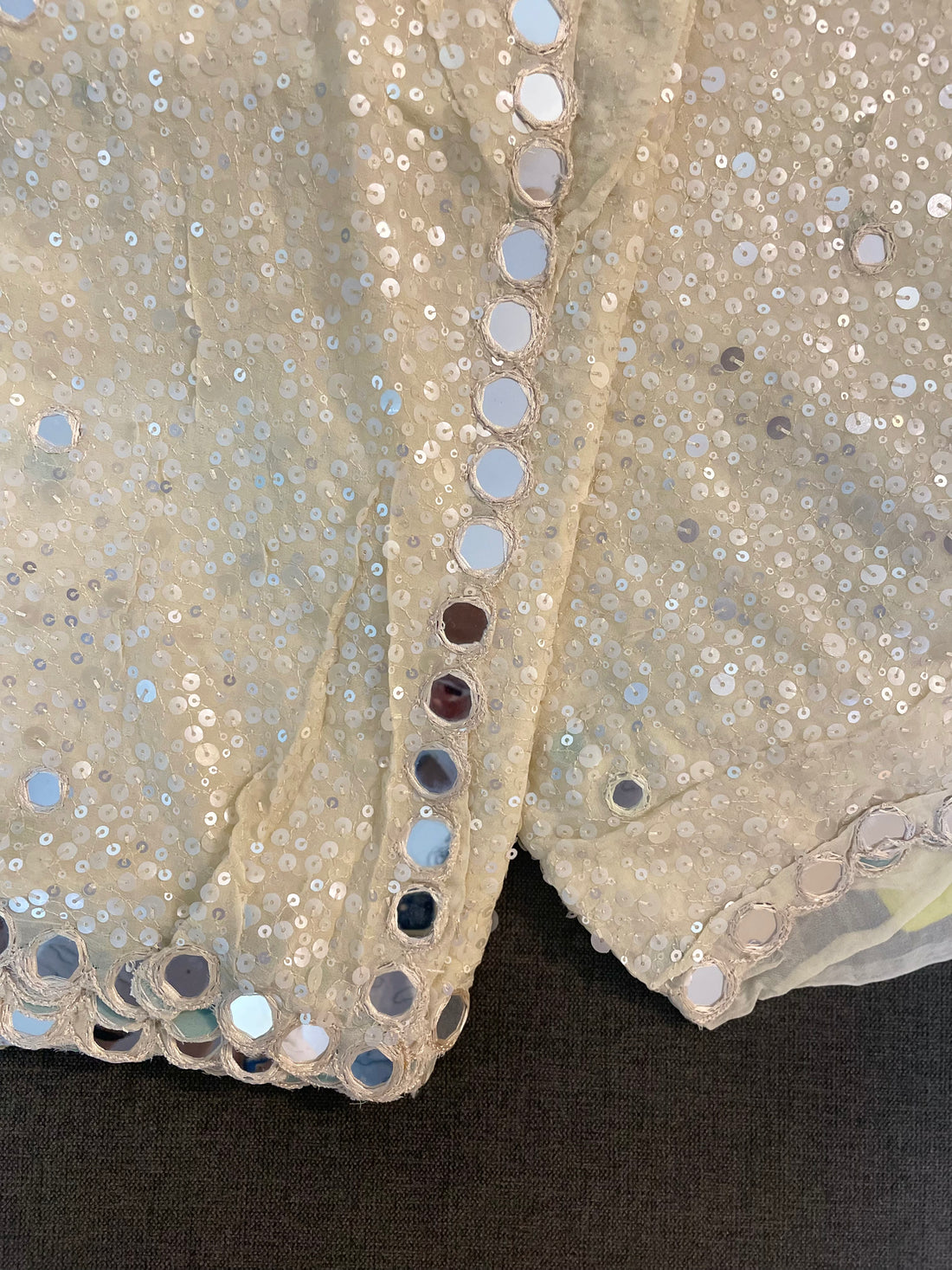 Sitara Ivory sequence Georgette Saree