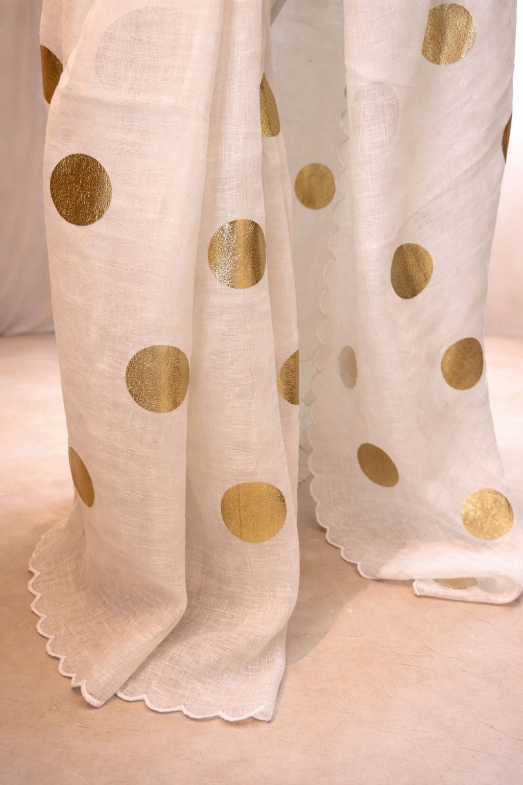 Chandni Linen Polka Saree